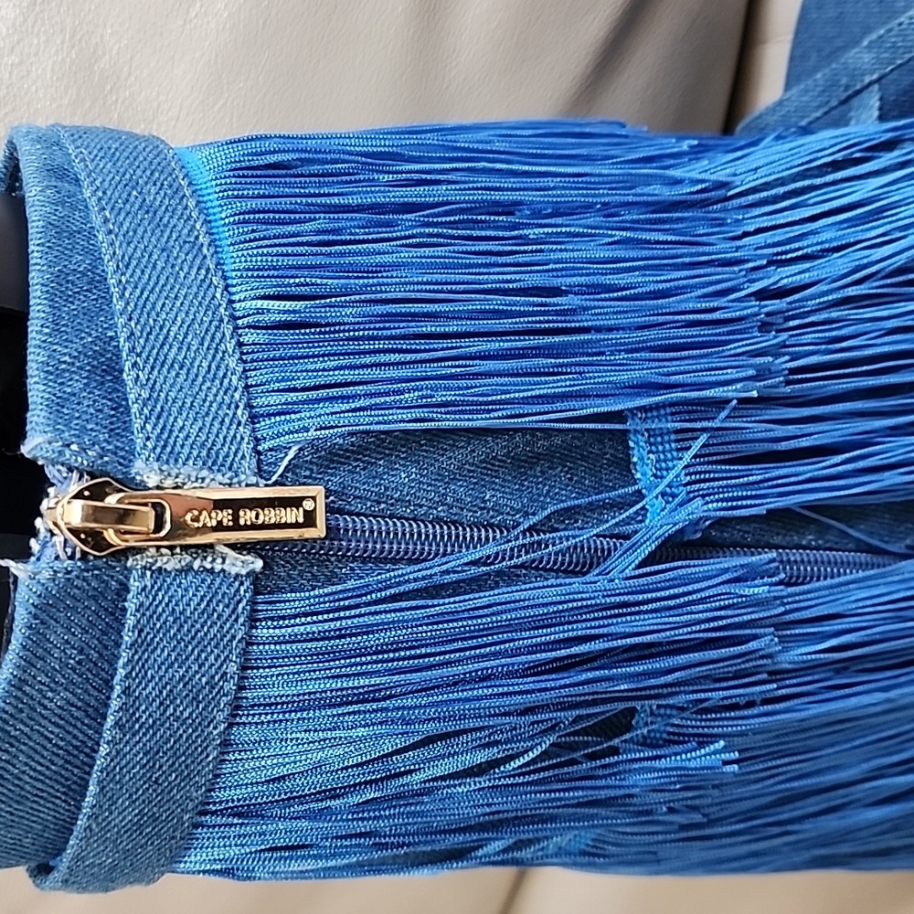 Cape Robbin Womens Blue Fringe Above Ankle Sandals Size 6 New - Picture 7 of 12